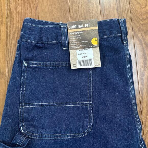Men's Carhartt Loose Original Dungaree Fit Carpenter Pants B13-DST 40×30 NWT - Picture 2 of 8